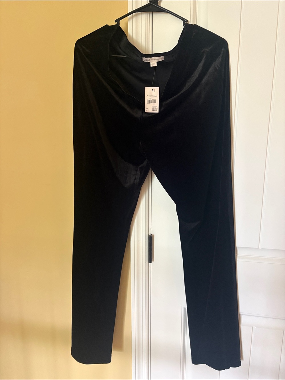 Black Velvet Wide-Leg Pants